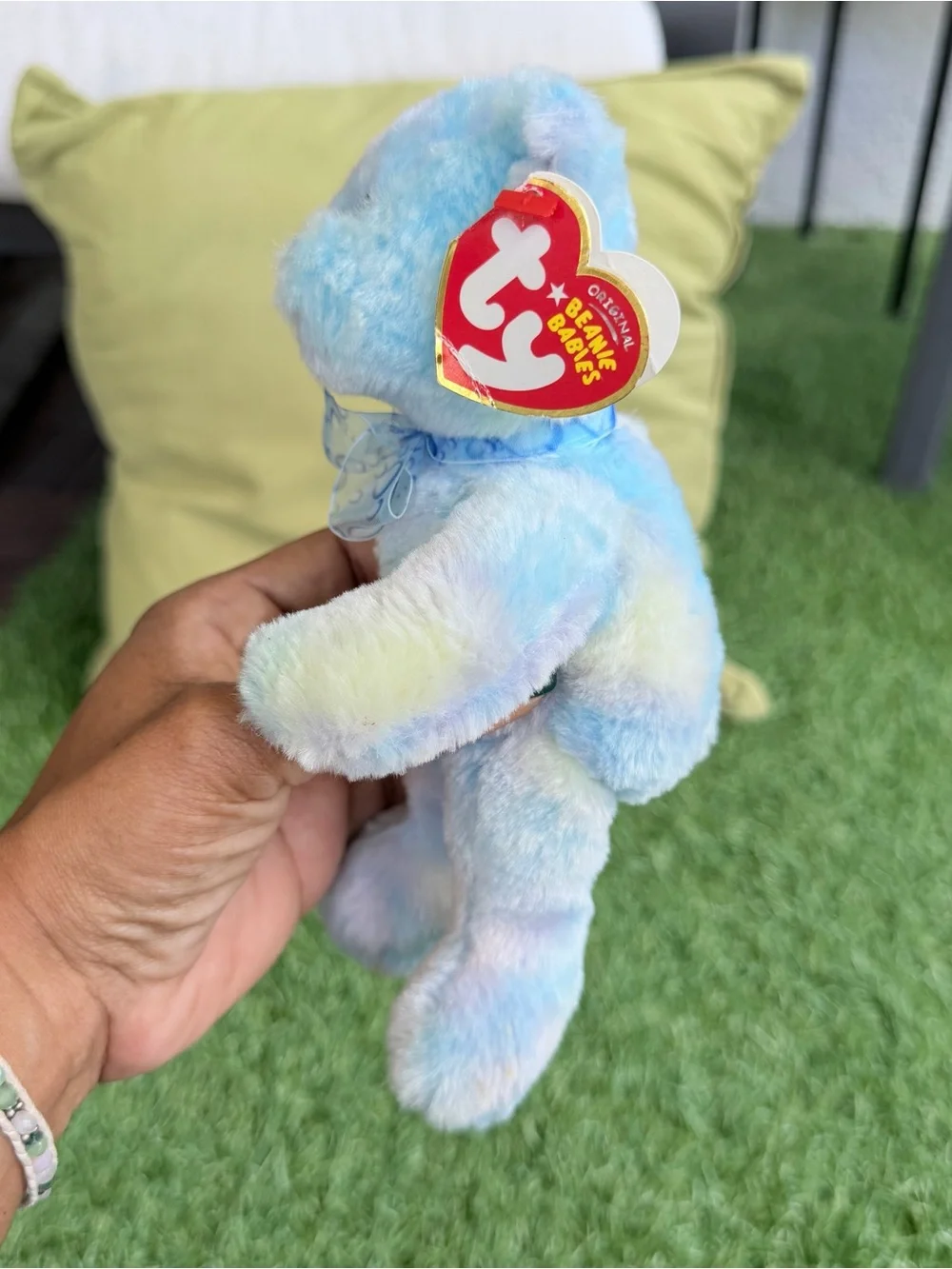 TY Beanie Babies Laguna Blue Pastel Bear 2007 Retired With Tags